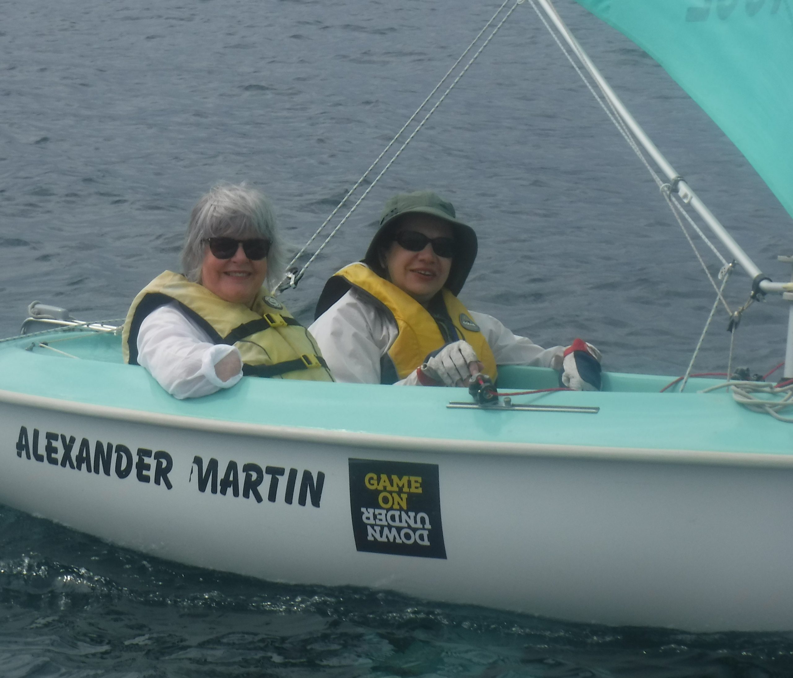 Libby sailing with Helene